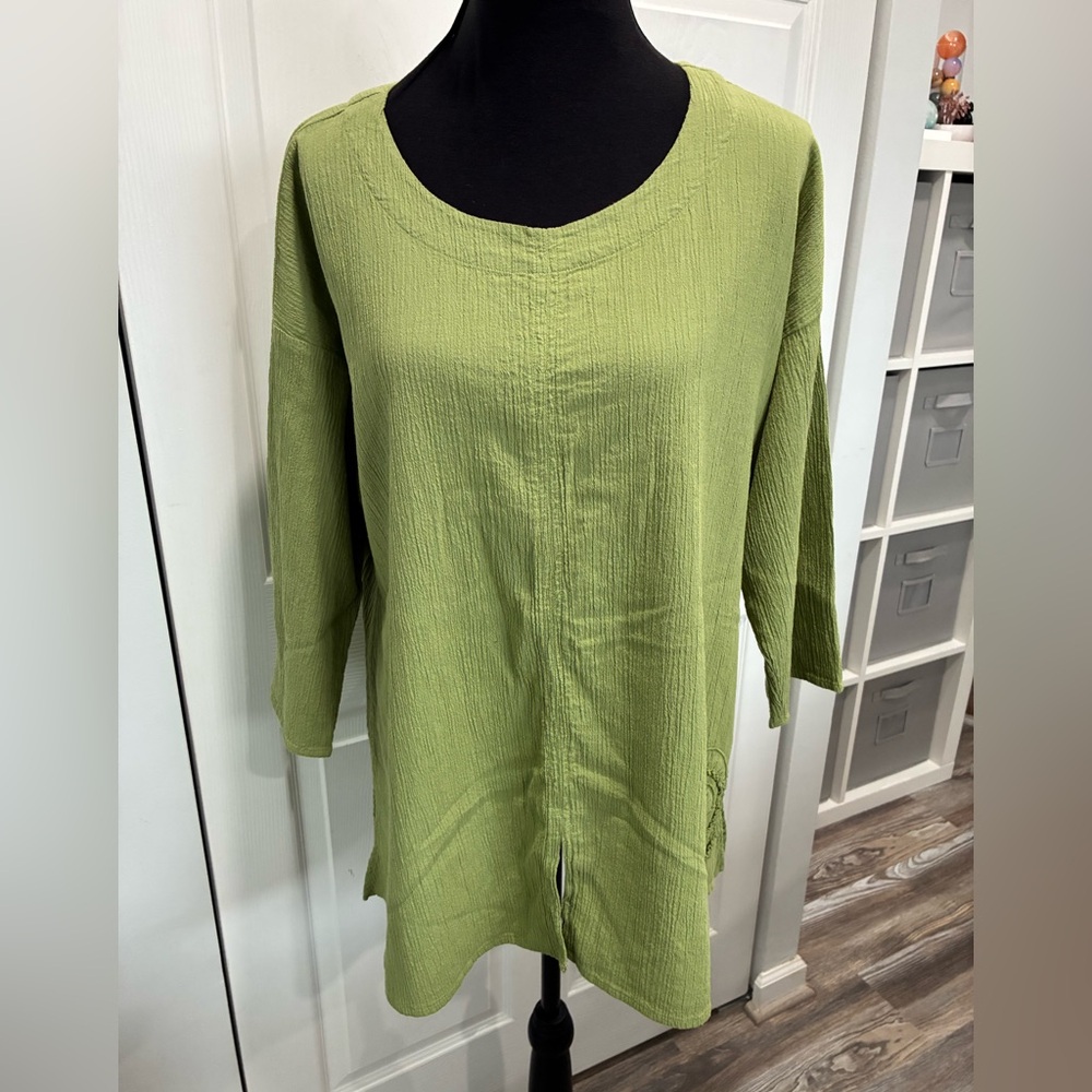 Elegant Olive Green Tunic Top